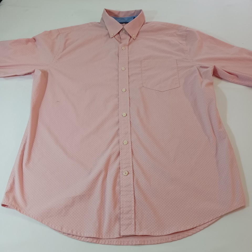 IZOD 45PW392 Men's Peach Button-Down Collar Shirt Long Sleeve Size Large Item image 8