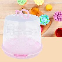 Plastic Cake Carrier Holder 24*5Cm Cupcakes Storage Box Container With H... - $33.24