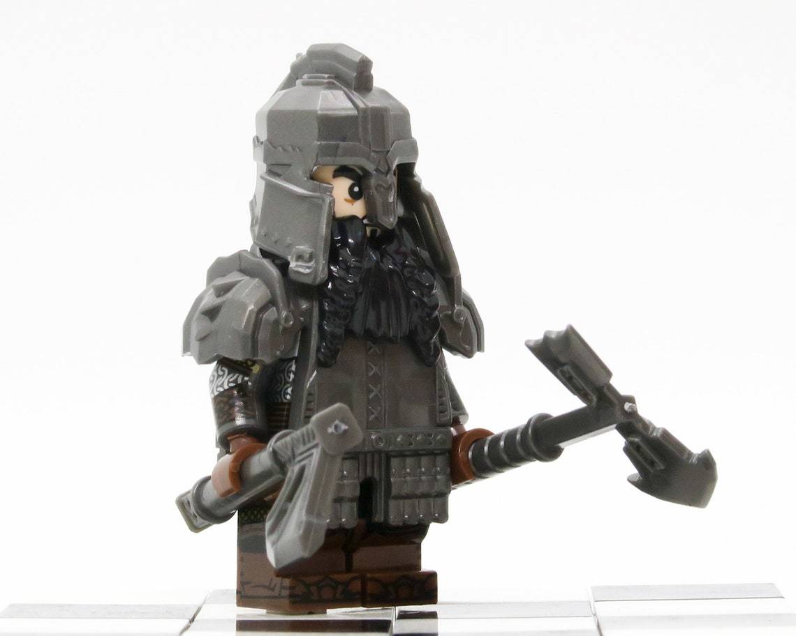 thumbnail image 2 of MuseBrickArts Dwarf Armor & Weapons Pack 5pc For LEGO Minifigures | Lord Of The Rings Gimli Thorin 2 of 2