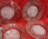 PRINCESS HOUSE~LOT OF 4 FANTASIA 8” Luncheon PLATES CLEAR FROSTED GLASS ... - $24.75