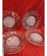 PRINCESS HOUSE~LOT OF 4 FANTASIA 8” Luncheon PLATES CLEAR FROSTED GLASS ... - £19.44 GBP