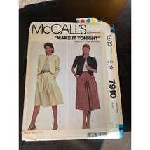 McCall's Misses Jacket and Skirt Sewing Pattern Sz 10 7910 - Uncut - $10.88