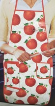 Fabric Kitchen Apron with pocket &amp; small towel,23&quot;x36&quot;, RED APPLES, BH - $14.84