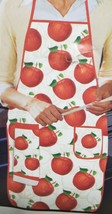 Fabric Kitchen Apron with pocket &amp; small towel,23&quot;x36&quot;, RED APPLES, BH - £11.14 GBP