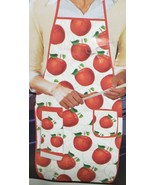 Fabric Kitchen Apron with pocket &amp; small towel,23&quot;x36&quot;, RED APPLES, BH - £11.84 GBP