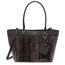 Calvin Klein Embellished Susan Python Tote W/ Card Case, Dark Taupe $248 - £125.60 GBP