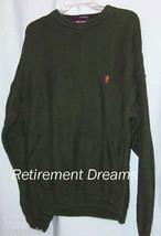 CHAPS Mens Crew Sweater L green Logo Hand Framed heavy RALPH LAUREN - £14.12 GBP