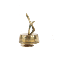 Vintage 70s Mid Century Modern MCM Solid Brass Rotating Music Sculpture ... - $98.95