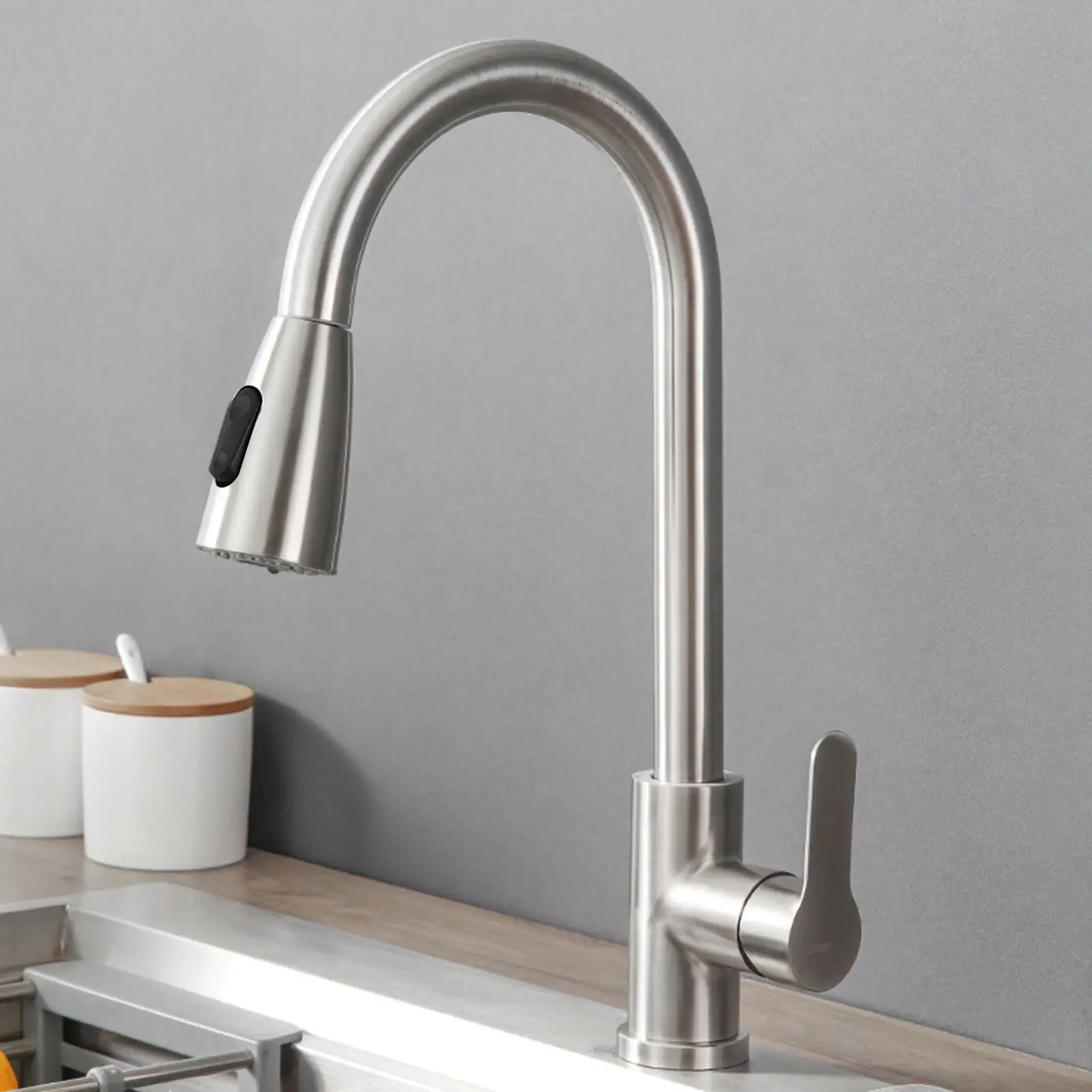 House Home Stainless Steel Kitchen and Bathroom Faucet Sink Mixer Tap Pull Out S - £31.32 GBP
