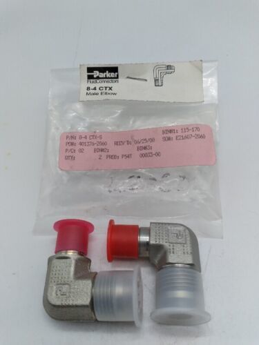 NEW Parker 8-4CTXJ 90 Degree Male Elbow Fitting Lot of 2 - $13.50