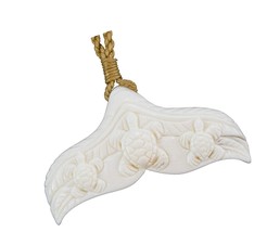 Hawaiian Jewelry Whale Tail with Sea Turtles Hand Carved - $51.52