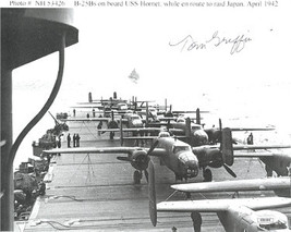 Tom Griffin signed 1942 Doolittle Raiders WWII B25&#39;s on USS Hornet (Jimmy Doolit - £52.04 GBP