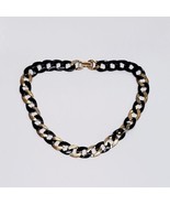 Napier Necklace Vtg Chunky Black Gold Tone Curb Chain Statement 18.5&quot; - $334.47 MXN