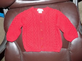 JANIE And JACK RED BUTTON DOWN SWEATER/CARDIGAN 6/12 MONTHS EUC - $18.72