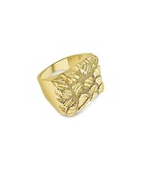 Authenticity Guarantee 
Nugget Rectangular Ring Real 10k Yellow Gold Men... - $678.15