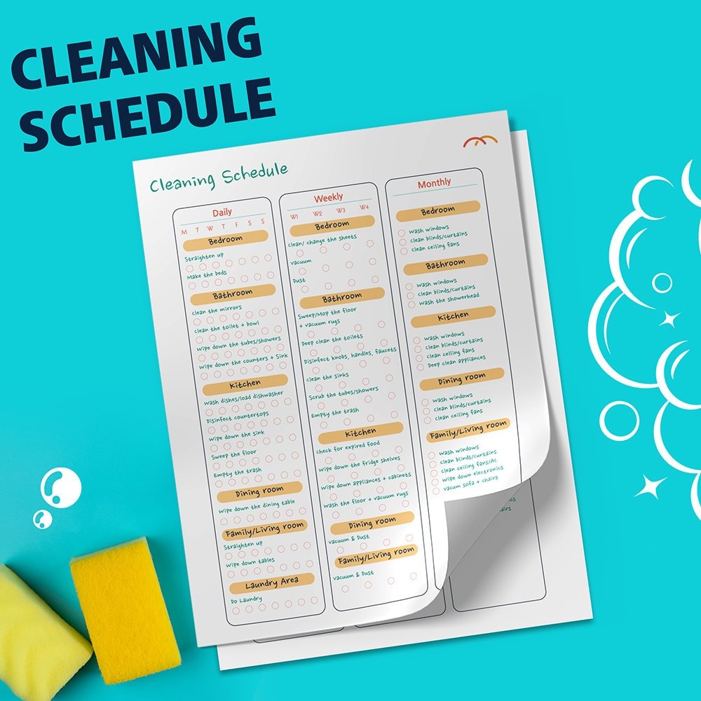 Cleaning Schedule, Bullet Journal, Detailed Cleaning Tracker, Cleaning - $1.99