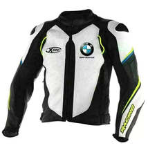Bmw Motorcycle Blue Leather Racing Jacket - £117.20 GBP