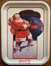 Vintage 1991 Coca Cola &quot;Wherever I Go&quot; Tin Serving Tray - 13.75&quot; x 10.50&quot; - $5.43 CAD