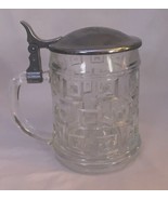 Vintage Italian Pewter Cut Crystal Beer Stein - £29.89 GBP