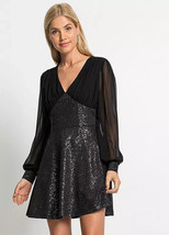 BON PRIX Sparkly Party Dress in Black Size Medium - UK 14/16 (fm23-14) - £41.42 GBP