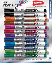 Intensity Advanced Colorful Dry Erase Markers, Bullet Tip, 12-Count Pack... - $26.88
