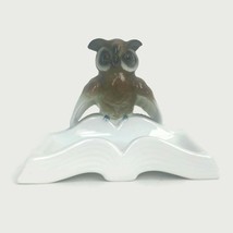 Vintage Owl Book Card Receiver Trinket Dish Gerold Porzellan Western Germany  - £22.22 GBP