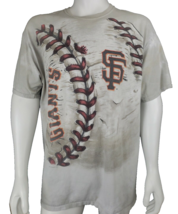 San Francisco Giants T Shirt Mens XL Liquid Blue Factory Grunge Baseball Vintage - £16.15 GBP