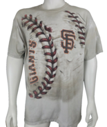 San Francisco Giants T Shirt Mens XL Liquid Blue Factory Grunge Baseball Vintage