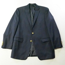 Chaps Ralph Lauren 42L Navy Blue Gold Button Wool Mens Suit Jacket Sport Coat - £34.80 GBP