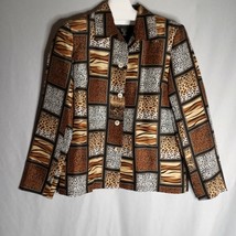 Silkland Women&#39;s Leopard Print 100% Silk Lightweight  Jacket Size 6 - $23.76