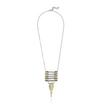 Lucky Brand 2 Toned Silver &amp; Gold Ladder Burst Necklace - £20.11 GBP