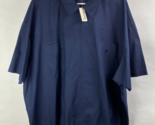Taylor &amp; Henry Mens 4XL Short Sleeve Full-Zip Up Shirt, Solid Navy-Blue ... - £15.69 GBP