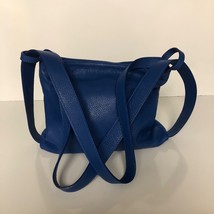DV Divas Bag Genuine Leather Made in Italy Blue Two Styles in One Bag - $28.21