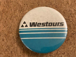 Vintage Westours Promotional Advertisement Pinback Pin 2.25&quot; - £4.98 GBP