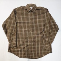 Men&#39;s Brooks Brothers 1818 Brown Check Long Sleep Button Down Shirt - Size Large - £15.17 GBP