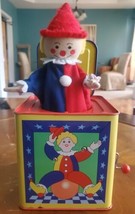 Vintage Jack In The Box Clown  Tin Wind-up Mechanism Works Great - £27.06 GBP