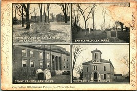 Battlefield Multiview Cannon Lexington Massachusetts MA 1906 UDB Postcard - £11.21 GBP