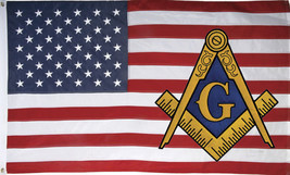 3x5 USA Mason Flag Freemason Masonic American Flag Top Quality USA SELLE... - £12.53 GBP