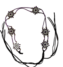 Beaded Brown Floral Women&#39;s Corded Belt - £18.19 GBP