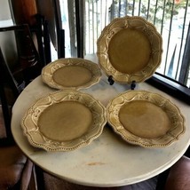 The Pioneer Woman Salad Plates 8" PAIGE Amber Crackled Scalloped Set of 4 - $27.89