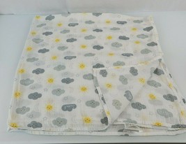 Ideal Baby by Aden & Anais White Gray Cloud Sun Muslin Swaddle Blanket Infant - $22.76