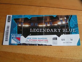 NHL NY Rangers Vs Ottawa Senators 12/5/2010 MSG New York Ticket Stub - £1.54 GBP