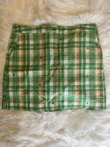 IZOD Golf Tennis Skort Women&#39;s Size 8 Green White Orange Plaid Embroidered Skirt - £12.39 GBP