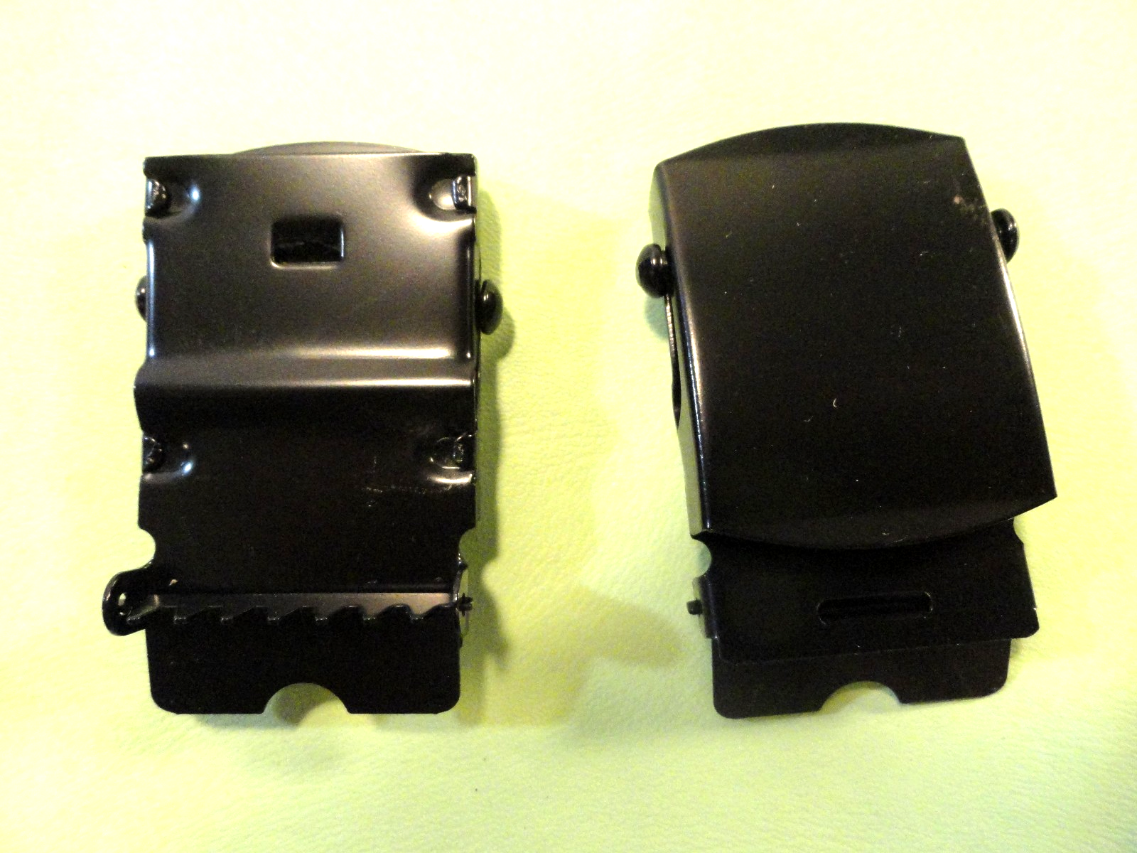 2 QTY NEW BLACK MILITARY STAINLESS STEEL WEB BELT BUCKLE 1 1/2 INCH WIDE - $11.21