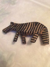 Vintage Small 3” Hand Carved Wooden Zebra Hand Painted Stripes - £14.29 GBP