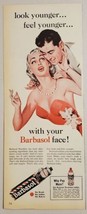 1955 Print Ad Barbasol Shave Cream Pretty Lady Admires Mans Close Shave - £12.42 GBP