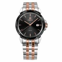 LEWY3, Swiss Quartz Watch, 22mm Band, Black &amp; Rose Dial - $531.99