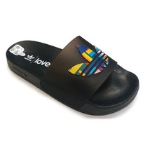 Adidas Adilette Lite Pride Sandal Mens Size 5 Shower Slides FY9017 Black Sandals - $36.08