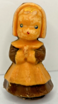 Vintage Gurley Pilgrim Girl Thanksgiving Candle 3&quot; SKU H557 - £13.43 GBP