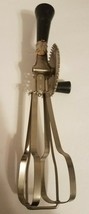 Vintage EKCO U.S.A. Black Wood Handle Hand Crank Egg Beater Mixer - £10.84 GBP